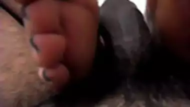 Getting a Footjob with Cumshot