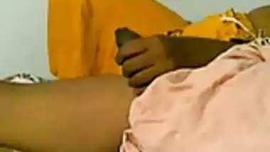 Southindian Busty Aunty doing handjob to Partner's Cock