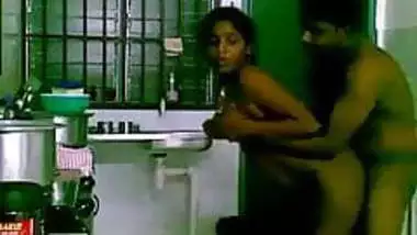 Desi couple in kitchen having awesome fun