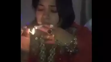 Indian drunk girl dirty talk with smoking smoking