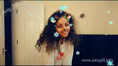 Christmas Snapchat teen gives best deepthroat blowjob with massive cumshot swallow tiktok hot shots POV Indian