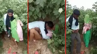 Husband caught his Desi wife cheating with lover in in field