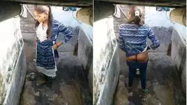 Pissing Desi woman doesn't suspect that hidden camera films her