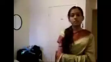 Cute girl stripping off her sari and showing off