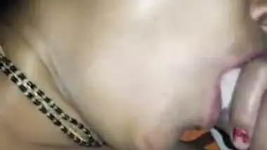 Seductive aunty sucking her son’s dick