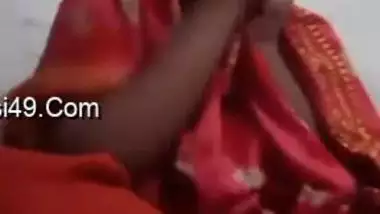 Indian aunty can't hide from camera so she is bound to take boobs out