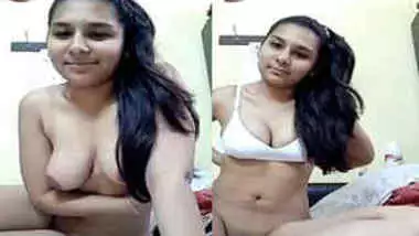 Cute Indian teen talks with BF about sex and demonstrates XXX boobs