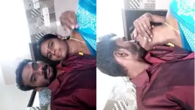 Appealing Indian woman finds the courage to kiss husband on camera