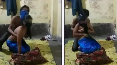 Half-naked young Indian woman allows man to come and touch XXX tits