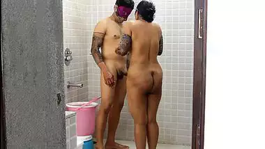 Masked Desi couple has sex in shower room after tattoo studio