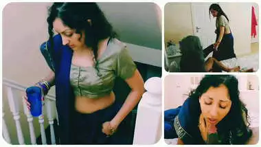 Young indian girl in saree is blackmailed to give her grandfather a blowjob