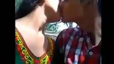 Indian teen porn video of a college couple having fun in a park