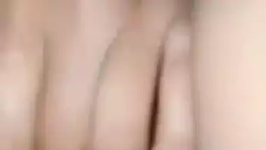 Very horny girl masturbating with clear talking